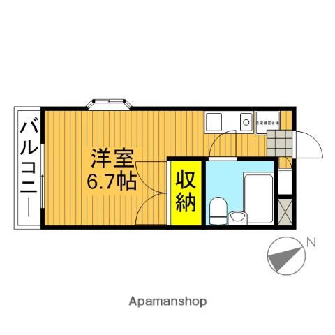西恋ハイツ(1K/3階)の間取り写真