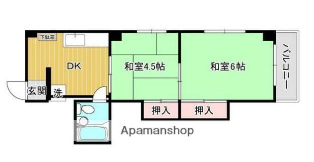 パークスクエア(2DK/3階)の間取り写真