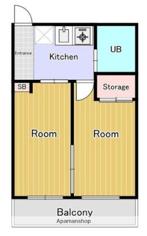 日神パレス武蔵関(2K/4階)の間取り写真