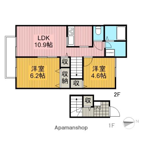 M・STAGE(2LDK/2階)の間取り写真