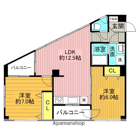 グレイス井の頭(2LDK/2階)の間取り写真