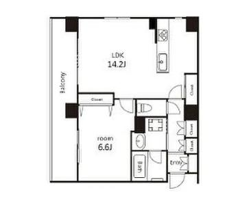 オーパスレジデンス吉祥寺(1LDK/2階)の間取り写真