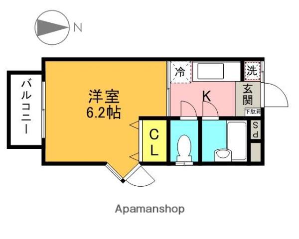 アミアンイズミ(1K/1階)の間取り写真