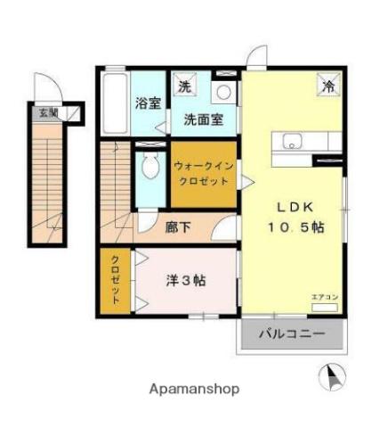 アバンティ Ⅰ(1LDK/2階)の間取り写真