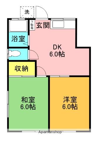 コーポ川尻 1階階 間取り