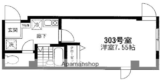 ライフコート荻窪Ⅰ(1K/3階)の間取り写真