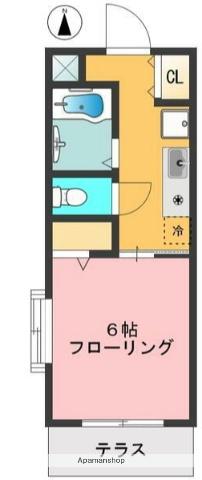 トーホーパレス武蔵境(1K/1階)の間取り写真