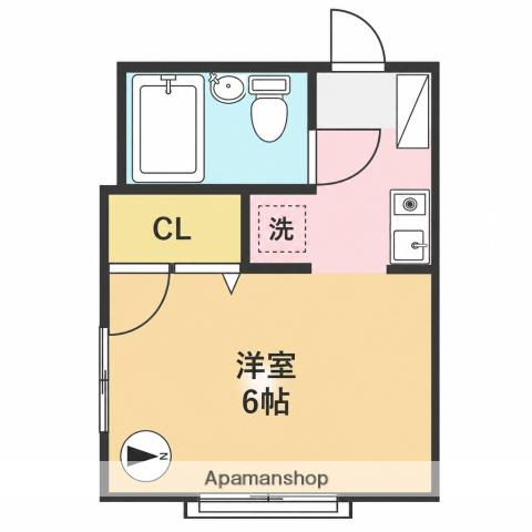 コーポ寿(ワンルーム/1階)の間取り写真