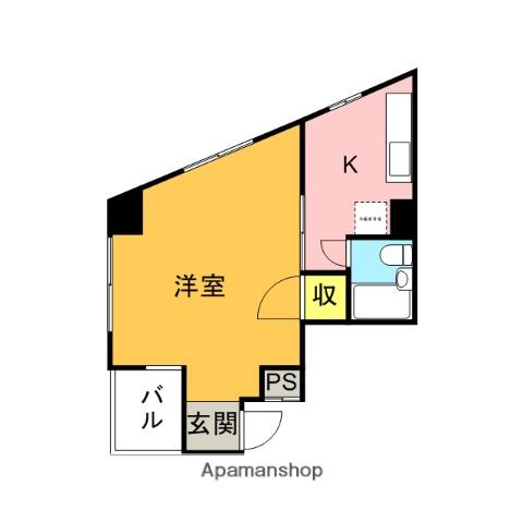 ロアジール松庵(1K/4階)の間取り写真