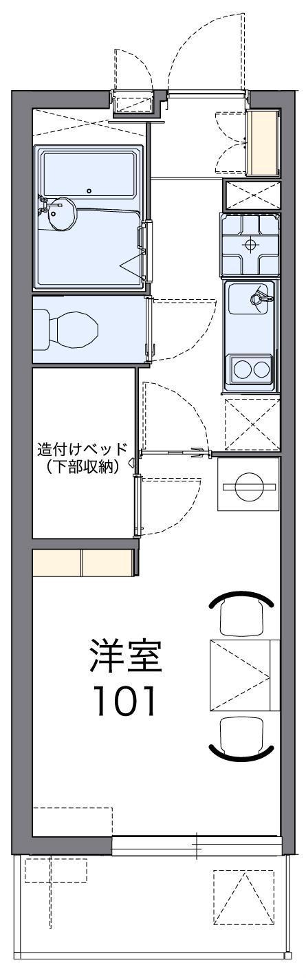 レオパレスレインボーステイツ(1K/3階)の間取り写真