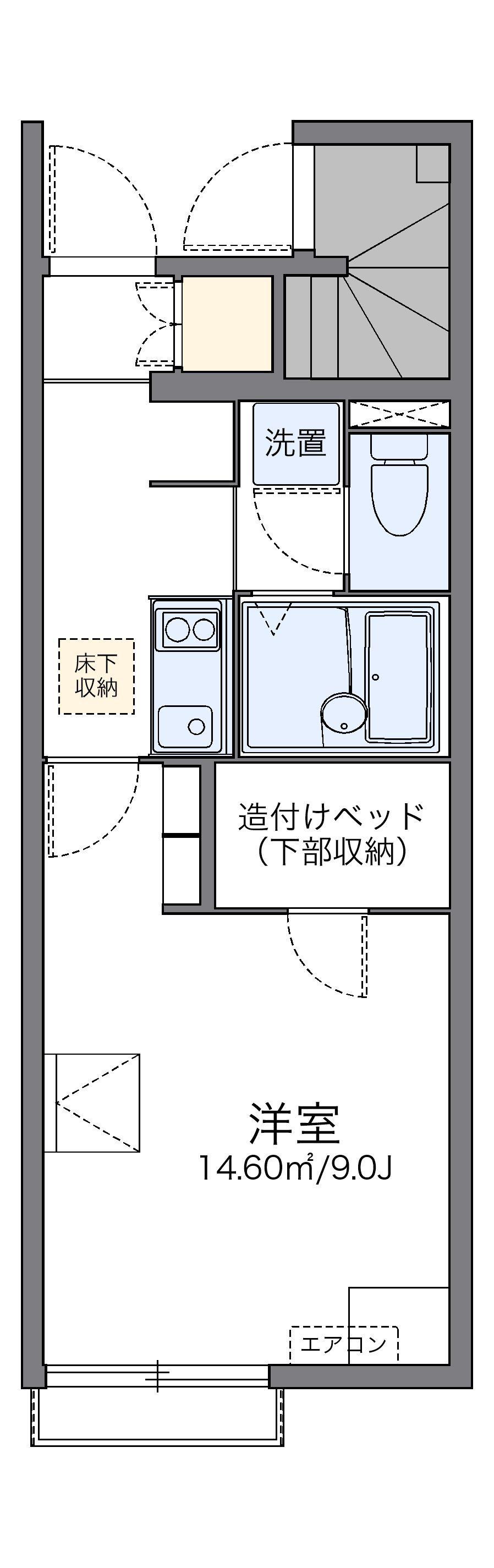 レオネクストオリザ田無Ⅱ(1K/1階)の間取り写真