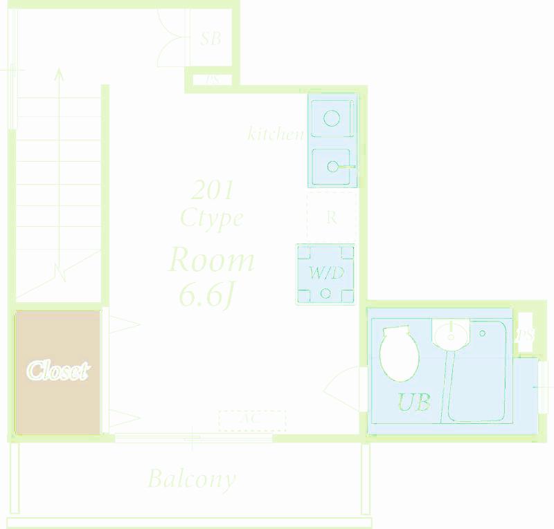 カーサフェリス阿佐ヶ谷(ワンルーム/2階)の間取り写真