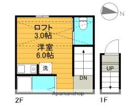 コンフォートテラス三鷹(ワンルーム/2階)の間取り写真