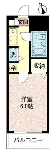 高井戸レジデンス(1K/2階)の間取り写真