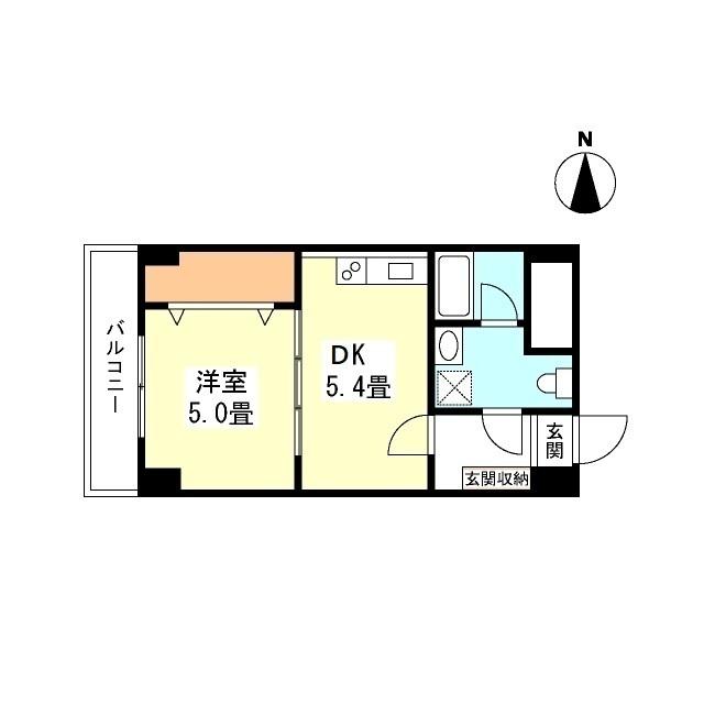 サウスコート阿佐谷(1DK/6階)の間取り写真