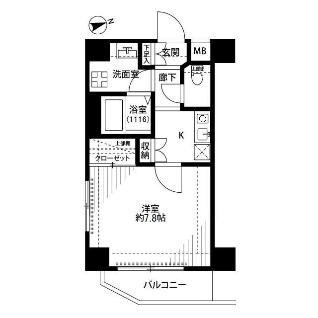 プレール・ドゥーク中野(1K/8階)の間取り写真