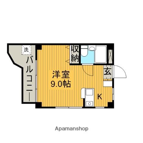 ウッディベル(ワンルーム/3階)の間取り写真