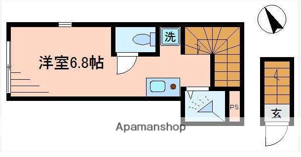 バーミープレイス武蔵小金井Ⅲ(ワンルーム/2階)の間取り写真