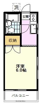 東元町サニーハイツ(ワンルーム/1階)の間取り写真