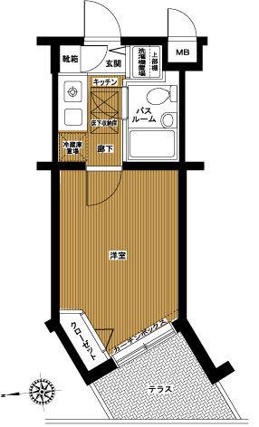 フェニックス芦花公園駅前壱番館(1K/1階)の間取り写真