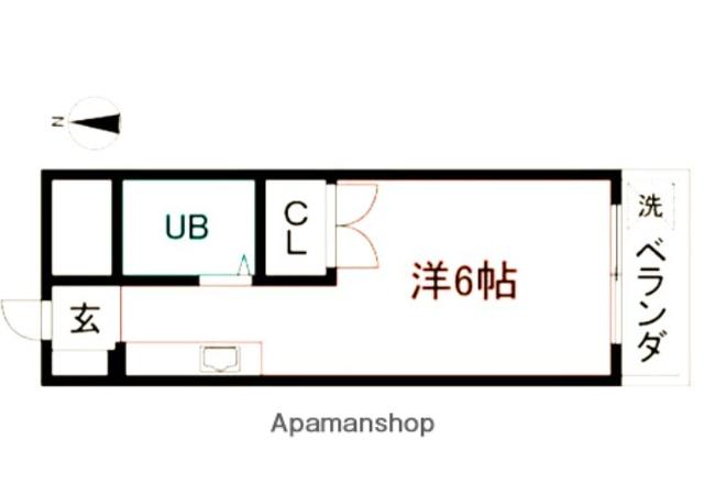 グレースコート(ワンルーム/2階)の間取り写真
