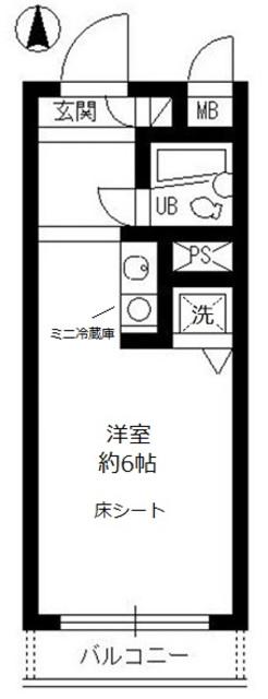 ビクセル武蔵関(ワンルーム/1階)の間取り写真
