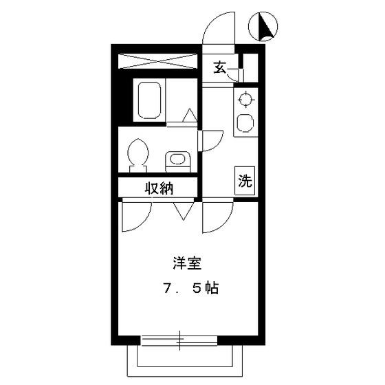 YS HOUSE(1K/1階)の間取り写真