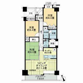 ライオンズガーデン武蔵関公園弐番館(3LDK/3階)の間取り写真