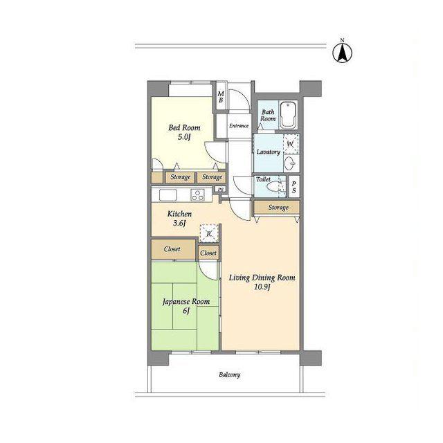 UURコート白鷺(2LDK/6階)の間取り写真