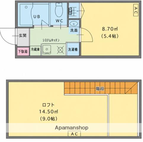 シャトレ南阿佐ヶ谷(2K/2階)の間取り写真