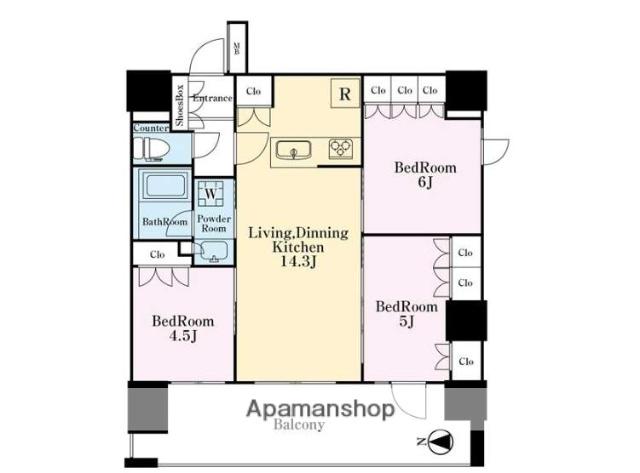 BELJOUR MITAKA STATIONHOUSE(3LDK/3階)の間取り写真