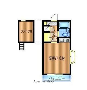 ウイックス三鷹(1K/1階)の間取り写真