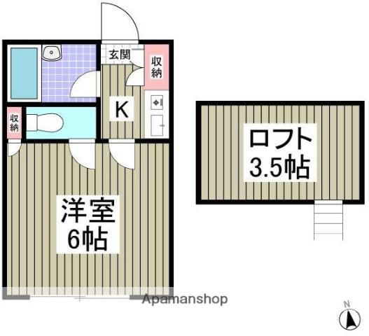 ル・ジャルダン小金井(1K/1階)の間取り写真