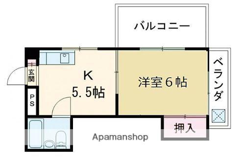 松島ビル(ワンルーム/3階)の間取り写真