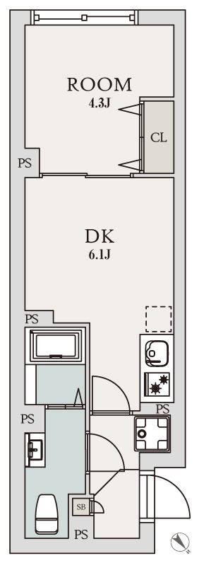 エルファーロ善福寺(1DK/3階)の間取り写真