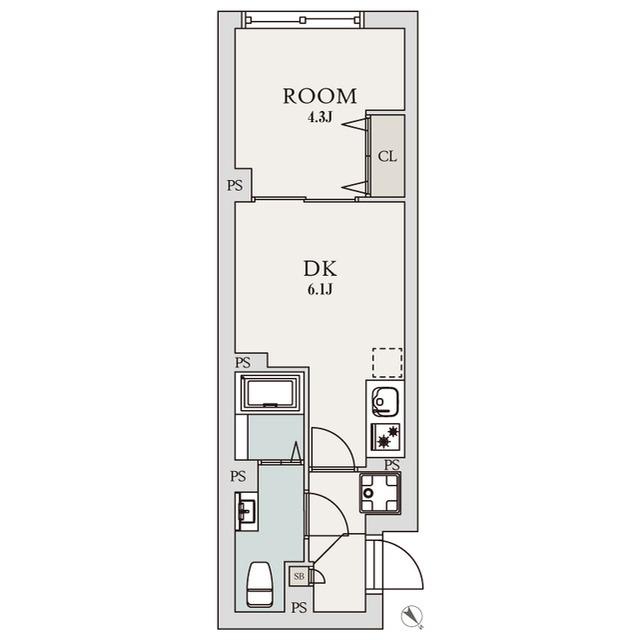 エルファーロ善福寺(1DK/2階)の間取り写真