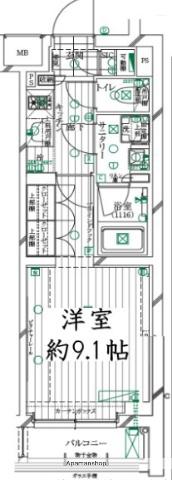 REGALIZ明大前(1K/2階)の間取り写真