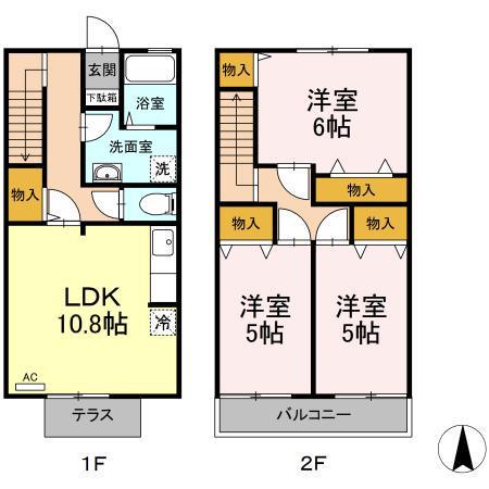グレイス・パル国立(3LDK)の間取り写真