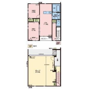 BELL COURAGE(2LDK/1階)の間取り写真