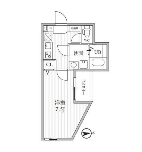 TS CUORE西武柳沢(1K/3階)の間取り写真