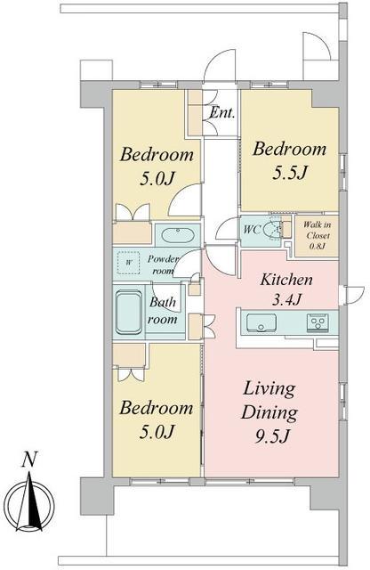 トラープランド蒼麗館(3LDK/6階)の間取り写真