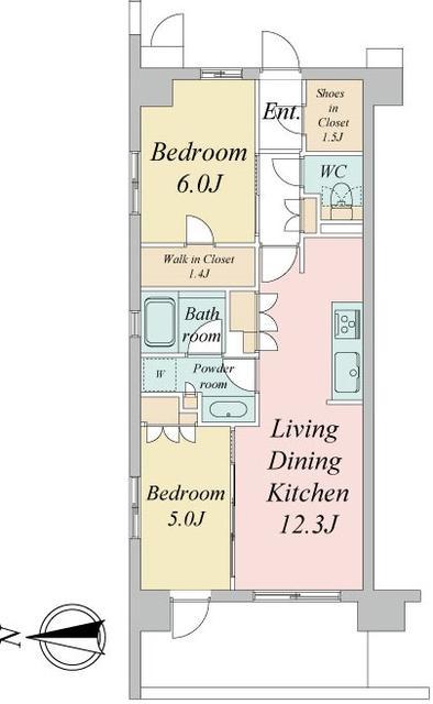 トラープランド蒼麗館(2LDK/6階)の間取り写真