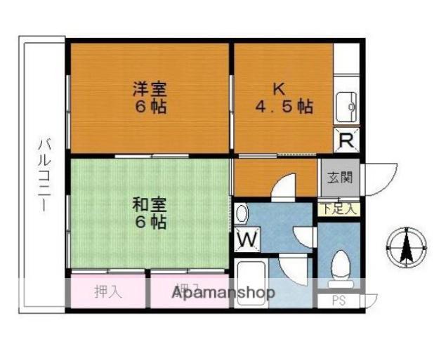 大蔵ハイツ(2DK/3階)の間取り写真