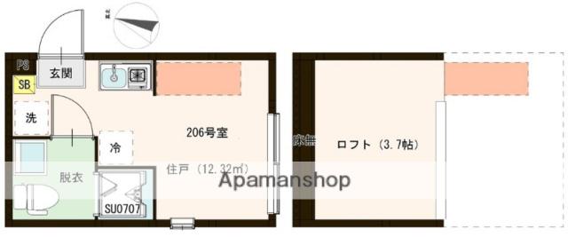 ソラニア上井草(ワンルーム/2階)の間取り写真