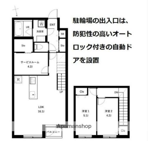 COEUR BLANC西荻窪(2SLDK/3階)の間取り写真