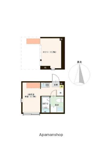 ハーモニーテラス都立家政(ワンルーム/1階)の間取り写真