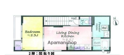 シャロンスプリング(1LDK/2階)の間取り写真