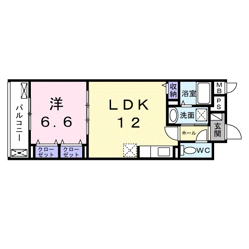 グルックパティオ高円寺(1LDK/2階)の間取り写真