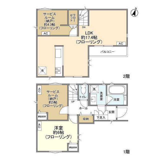 中央本線 阿佐ケ谷駅 徒歩13分 2階建 築4年(1SLDK)の間取り写真