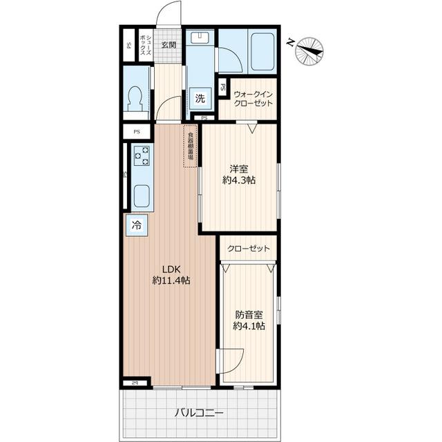 LIBERTE井草(2LDK/3階)の間取り写真